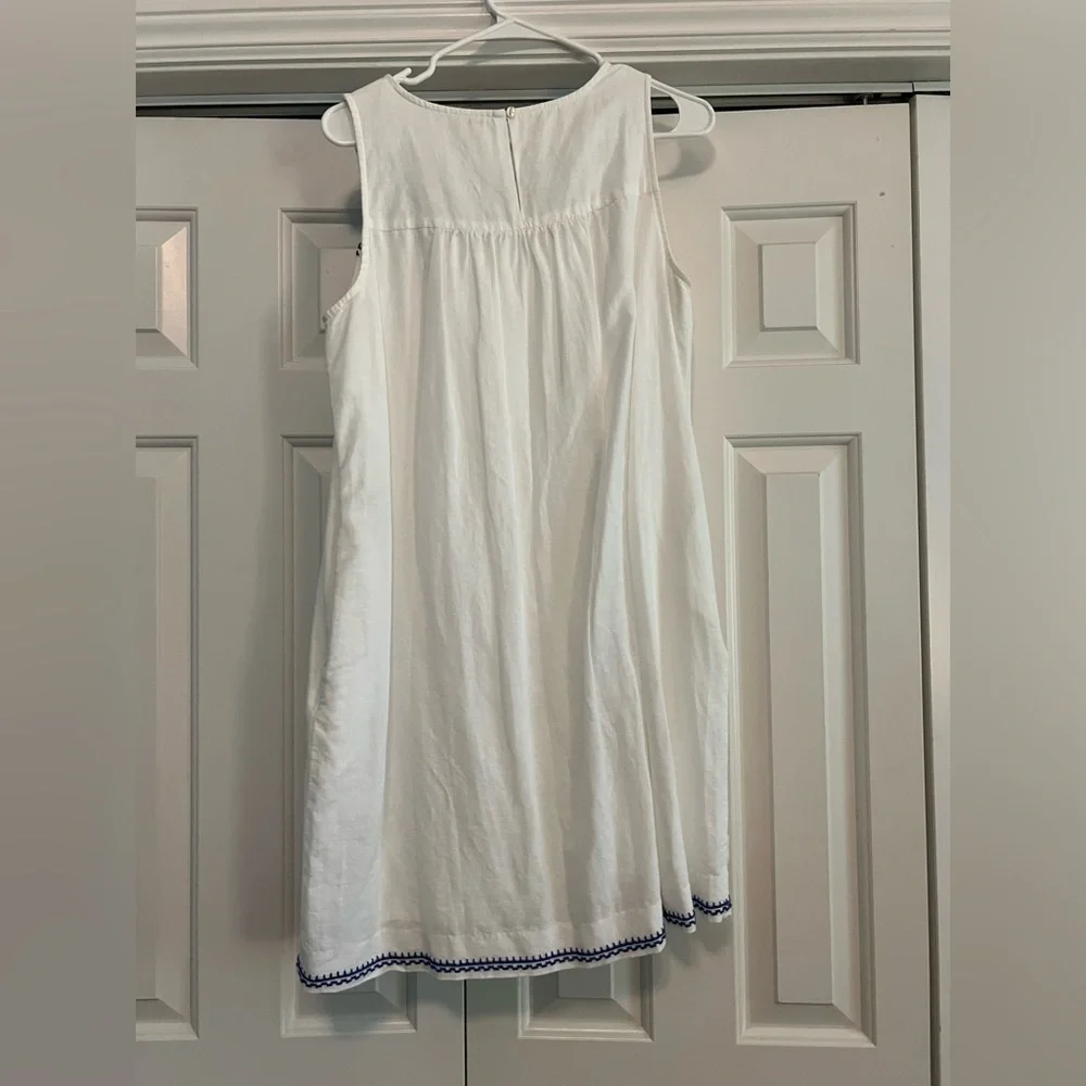 Women’s J. Crew Dress with Blue Embroidery - Picture 5 of 5